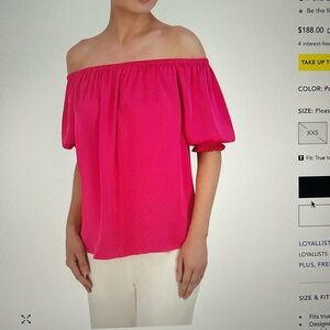 BCBG NWT Off-the-Shoulder Top, Passion Pink, Size M